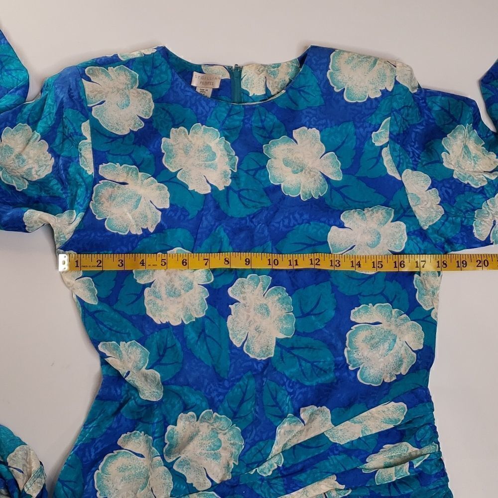 Vintage Floral 100% Silk ST GILLIAN Dress Size 10 - Picture 6 of 12